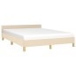 vidaXL Estructura de cama con cabecero de tela color crema 140x190 cm vidaXL Estructura de cama con cabecero de tela color crema 140x190 cm