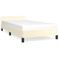 vidaXL Estructura de cama con cabecero cuero sintético crema 80x200 cm vidaXL Estructura de cama con cabecero cuero sintético crema 80x200 cm