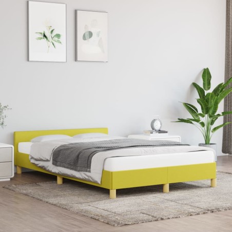 vidaXL Estructura de cama con cabecero de tela verde 120x200 cm