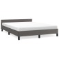 vidaXL Estructura de cama con cabecero cuero sintético gris 140x190 cm