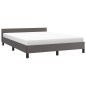 vidaXL Estructura de cama con cabecero cuero sintético gris 140x190 cm