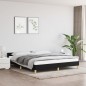 vidaXL Estructura de cama con cabecero de tela negro 180x200 cm