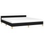 vidaXL Estructura de cama con cabecero de tela negro 180x200 cm