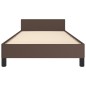 vidaXL Estructura de cama cabecero cuero sintético marrón 100x200 cm vidaXL Estructura de cama cabecero cuero sintético marrón 100x200 cm
