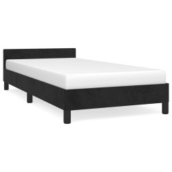 vidaXL Estructura de cama con cabecero de terciopelo negro 100x200 cm