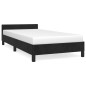 vidaXL Estructura de cama con cabecero de terciopelo negro 100x200 cm