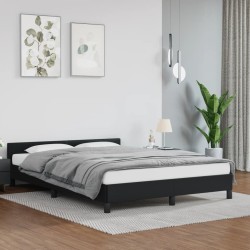 vidaXL Estructura de cama con cabecero cuero sintético negro 140x200cm