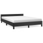 vidaXL Estructura de cama con cabecero cuero sintético negro 140x200cm vidaXL Estructura de cama con cabecero cuero sintético negro 140x200cm