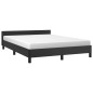 vidaXL Estructura de cama con cabecero cuero sintético negro 140x200cm vidaXL Estructura de cama con cabecero cuero sintético negro 140x200cm
