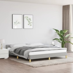 vidaXL Estructura de cama con cabecero gris claro tela 180x200 cm