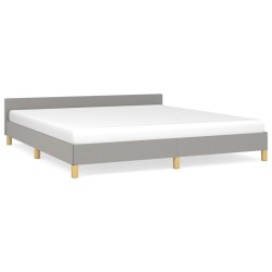 vidaXL Estructura de cama con cabecero gris claro tela 180x200 cm