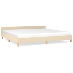 vidaXL Estructura de cama con cabecero de tela color crema 200x200 cm