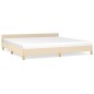 vidaXL Estructura de cama con cabecero de tela color crema 200x200 cm vidaXL Estructura de cama con cabecero de tela color crema 200x200 cm