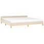 vidaXL Estructura de cama con cabecero de tela color crema 200x200 cm vidaXL Estructura de cama con cabecero de tela color crema 200x200 cm