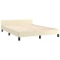 vidaXL Estructura de cama con cabecero cuero sintético crema 140x200cm vidaXL Estructura de cama con cabecero cuero sintético crema 140x200cm