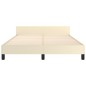 vidaXL Estructura de cama con cabecero cuero sintético crema 140x200cm vidaXL Estructura de cama con cabecero cuero sintético crema 140x200cm