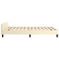 vidaXL Estructura de cama con cabecero cuero sintético crema 140x200cm vidaXL Estructura de cama con cabecero cuero sintético crema 140x200cm