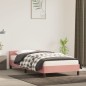 vidaXL Estructura de cama con cabecero de terciopelo rosa 100x200 cm vidaXL Estructura de cama con cabecero de terciopelo rosa 100x200 cm