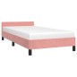 vidaXL Estructura de cama con cabecero de terciopelo rosa 100x200 cm vidaXL Estructura de cama con cabecero de terciopelo rosa 100x200 cm