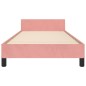 vidaXL Estructura de cama con cabecero de terciopelo rosa 100x200 cm vidaXL Estructura de cama con cabecero de terciopelo rosa 100x200 cm