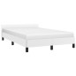 vidaXL Estructura de cama cabecero cuero sintético blanco 120x200 cm