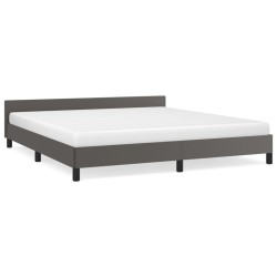vidaXL Estructura de cama con cabecero cuero sintético gris 180x200cm