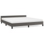 vidaXL Estructura de cama con cabecero cuero sintético gris 180x200cm vidaXL Estructura de cama con cabecero cuero sintético gris 180x200cm