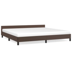 vidaXL Estructura de cama cabecero cuero sintético marrón 200x200 cm