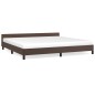 vidaXL Estructura de cama cabecero cuero sintético marrón 200x200 cm