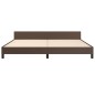 vidaXL Estructura de cama cabecero cuero sintético marrón 200x200 cm