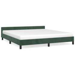 vidaXL Estructura cama con cabecero terciopelo verde oscuro 180x200 cm