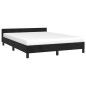 vidaXL Estructura de cama con cabecero de terciopelo negro 140x190 cm vidaXL Estructura de cama con cabecero de terciopelo negro 140x190 cm