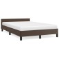 vidaXL Estructura de cama cabecero cuero sintético marrón 120x200 cm vidaXL Estructura de cama cabecero cuero sintético marrón 120x200 cm