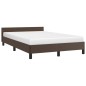 vidaXL Estructura de cama cabecero cuero sintético marrón 120x200 cm vidaXL Estructura de cama cabecero cuero sintético marrón 120x200 cm