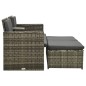 vidaXL Set de muebles de jardín 3 pzas y cojines ratán sintético gris vidaXL Set de muebles de jardín 3 pzas y cojines ratán sintético gris