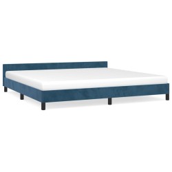 vidaXL Estructura cama con cabecero terciopelo azul oscuro 200x200 cm