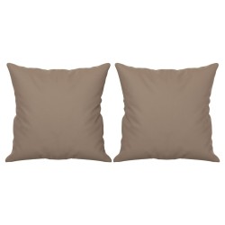 vidaXL Cojines decorativos 2 uds tela microfibra gris taupé 40x40 cm