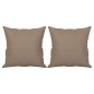 vidaXL Cojines decorativos 2 uds tela microfibra gris taupé 40x40 cm