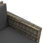 vidaXL Set de muebles de jardín 3 pzas y cojines ratán sintético gris vidaXL Set de muebles de jardín 3 pzas y cojines ratán sintético gris