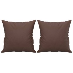 vidaXL Cojines decorativos 2 uds cuero sintético marrón 40x40 cm