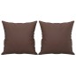 vidaXL Cojines decorativos 2 uds cuero sintético marrón 40x40 cm vidaXL Cojines decorativos 2 uds cuero sintético marrón 40x40 cm