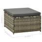 vidaXL Set de muebles de jardín 3 pzas y cojines ratán sintético gris vidaXL Set de muebles de jardín 3 pzas y cojines ratán sintético gris