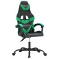 vidaXL Silla gaming giratoria cuero sintético negro y verde vidaXL Silla gaming giratoria cuero sintético negro y verde