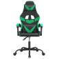 vidaXL Silla gaming giratoria cuero sintético negro y verde vidaXL Silla gaming giratoria cuero sintético negro y verde