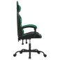 vidaXL Silla gaming giratoria cuero sintético negro y verde vidaXL Silla gaming giratoria cuero sintético negro y verde