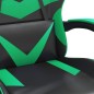 vidaXL Silla gaming giratoria cuero sintético negro y verde vidaXL Silla gaming giratoria cuero sintético negro y verde