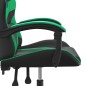 vidaXL Silla gaming giratoria cuero sintético negro y verde vidaXL Silla gaming giratoria cuero sintético negro y verde