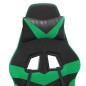 vidaXL Silla gaming giratoria cuero sintético negro y verde vidaXL Silla gaming giratoria cuero sintético negro y verde