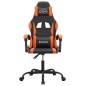 vidaXL Silla gaming giratoria cuero sintético negro y naranja