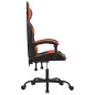 vidaXL Silla gaming giratoria cuero sintético negro y naranja
